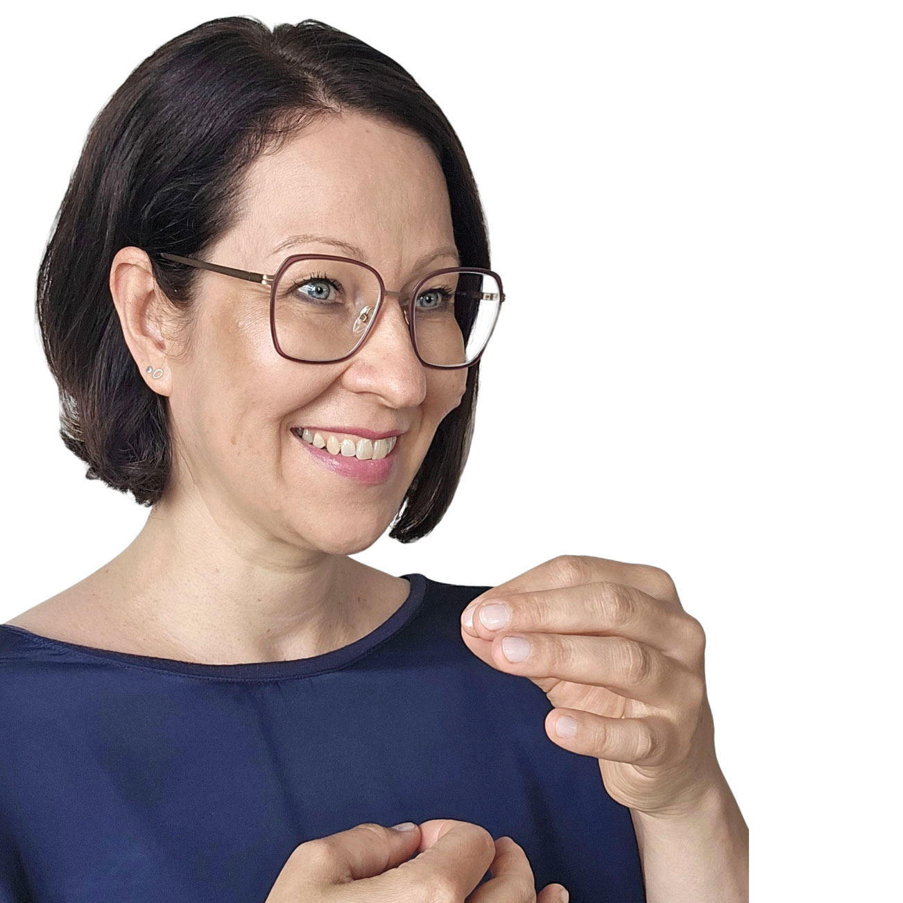 Verena Stengel gestikuliert mit den Händen